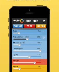 панель управления в приложении