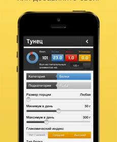 панель управления в приложении